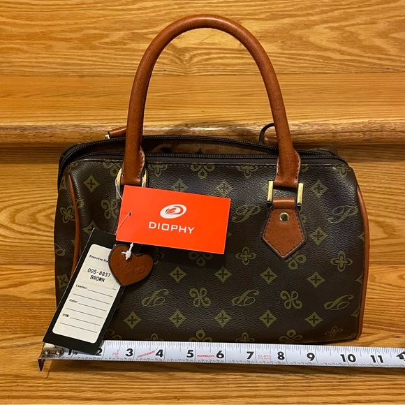 NWT Elegant Brown DIOPHY Monogram Woman’s Handbag Purse - Picture 12 of 15